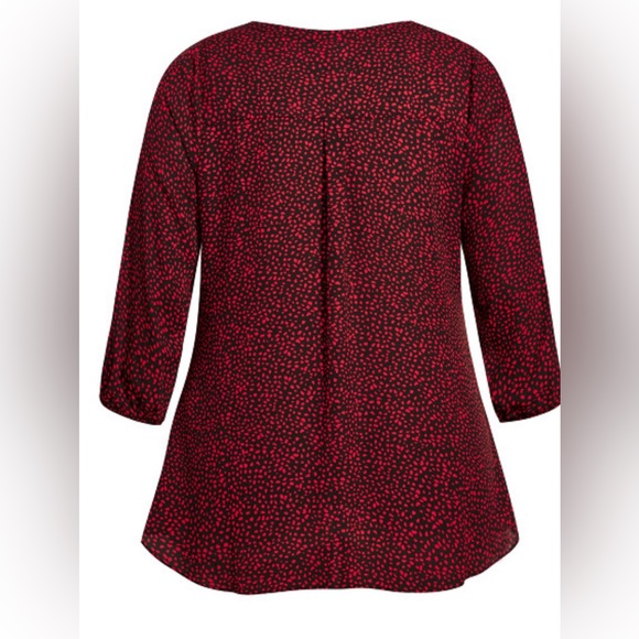 City Chic Meila Red Fleck Top Size 18$ - Picture 5 of 8
